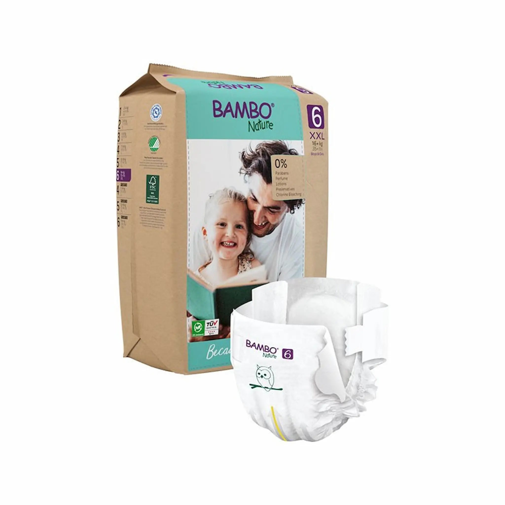 Couches pour bébés – T6 –  16/30KG - x20 - Bambo Nature – Abena