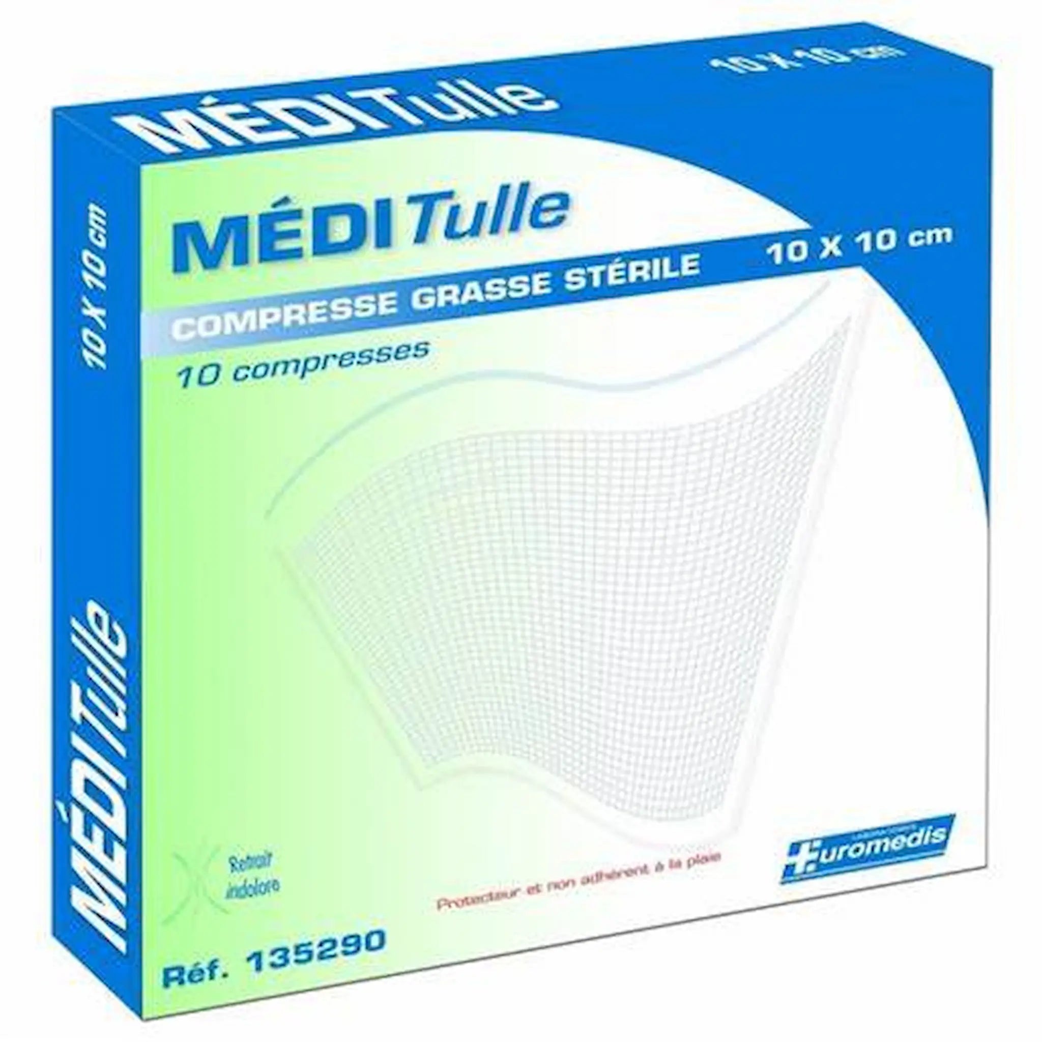 Compresse Grasse Stérile – Euromedis – Méditulle – 10x10 cm