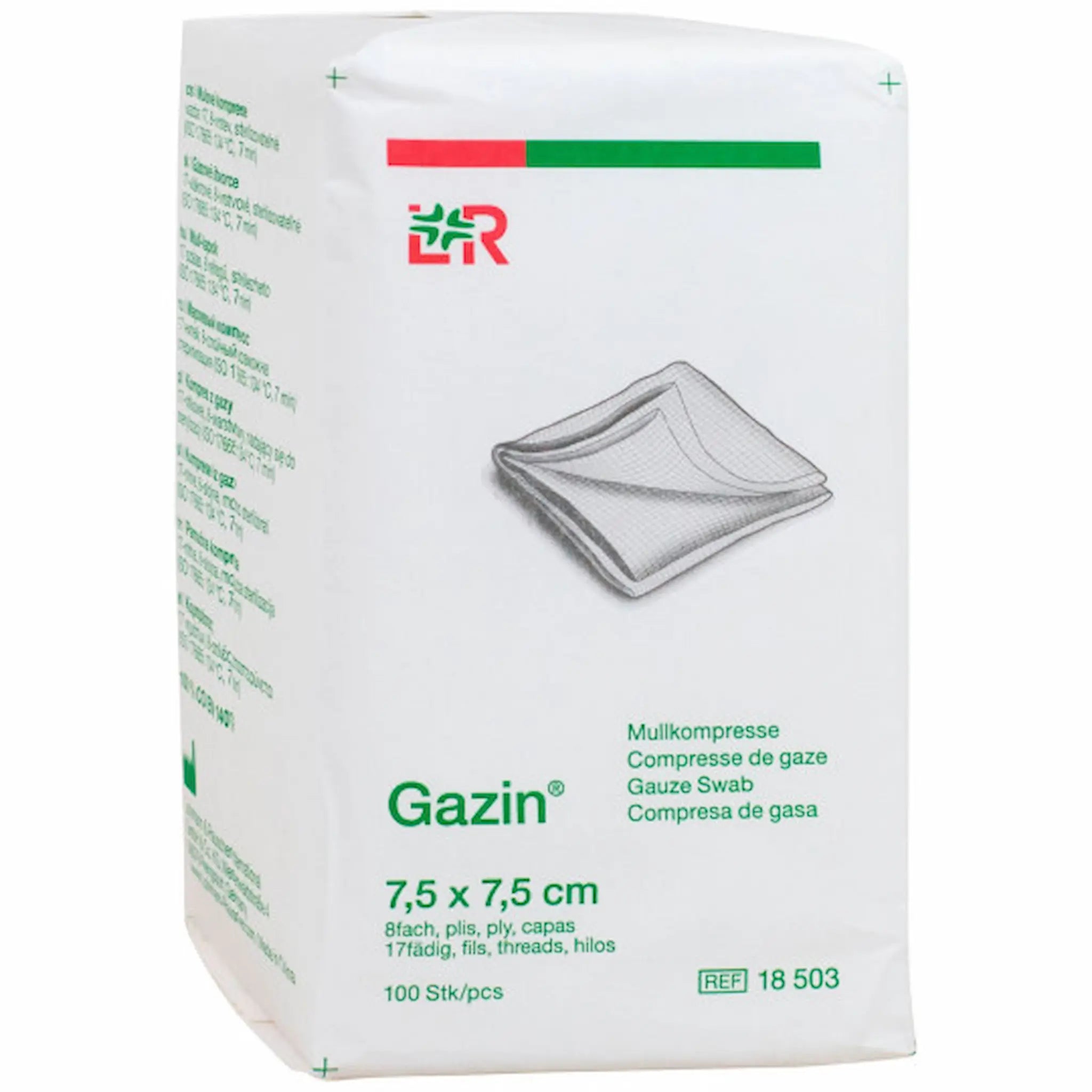 Compresse de gaze non stérile - 7.5 x 7.5 cm – Non tissée – Blanche x100