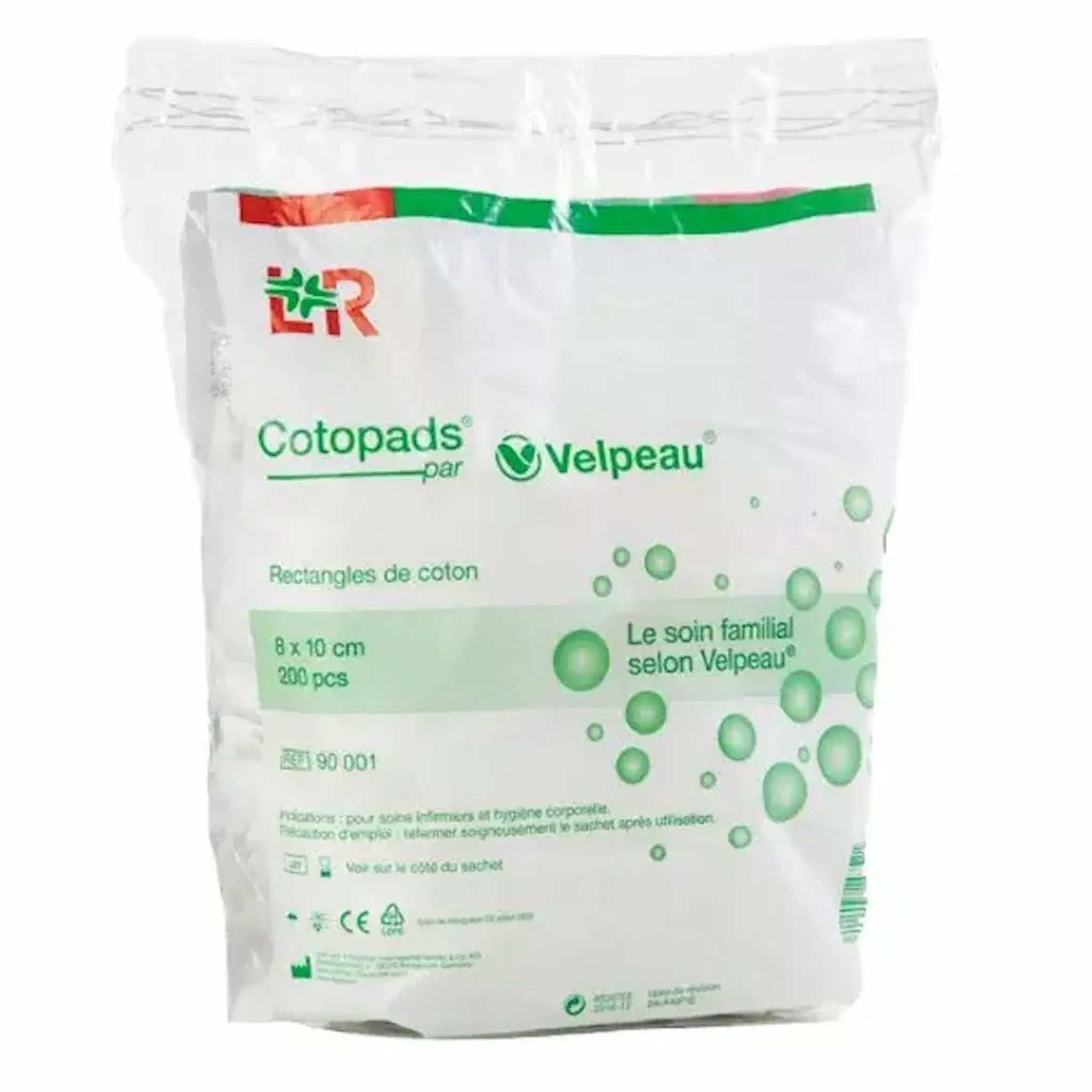 Cotopads coton 8 × 10 cm – Sachet de 200