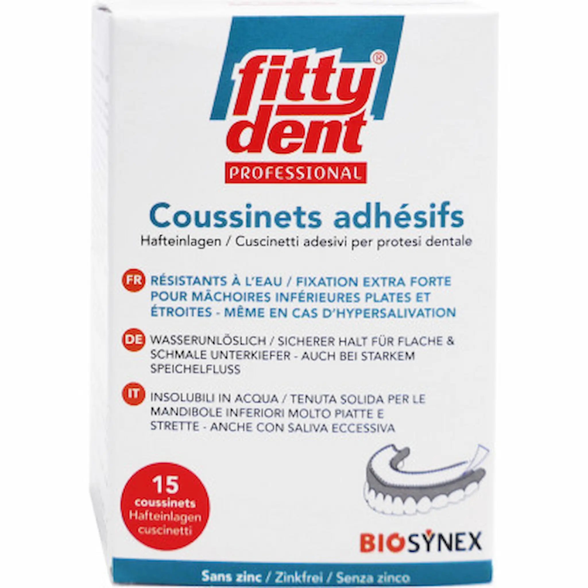 Coussinets Adhésifs Fittydent pour Prothèse Inférieure