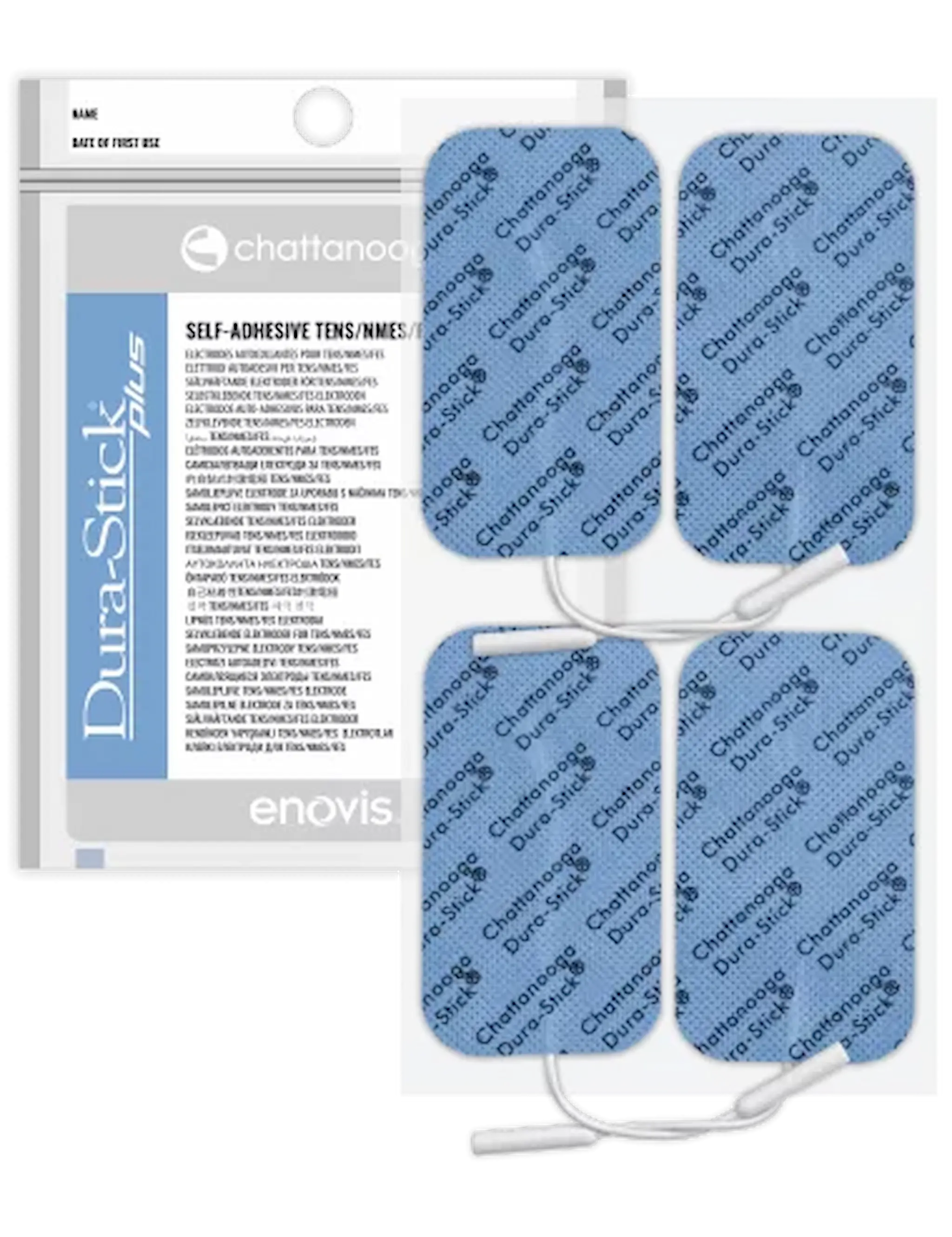 Electrodes à fil - Dura-Stick® plus - 50x90 mm rectangulaires - sachet de 4