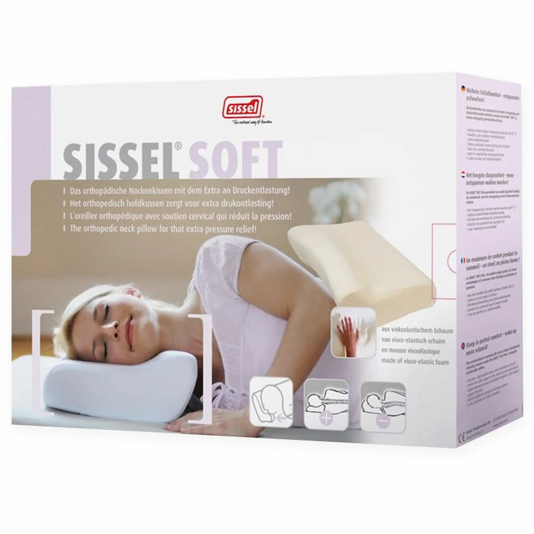 Oreiller à mémoire de forme - SISSEL -  SOFT Blanc