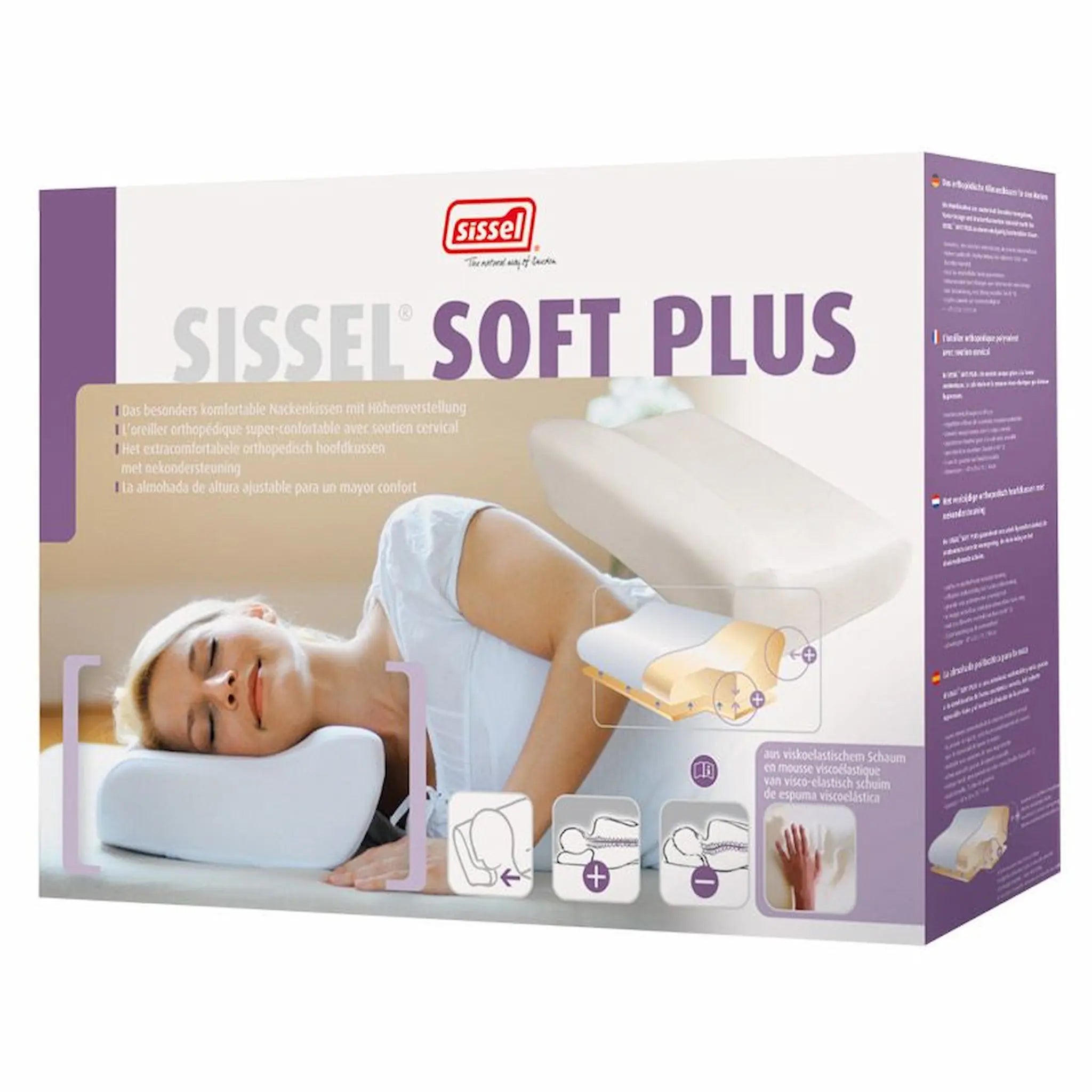 Oreiller à mémoire de forme - SISSEL -  SOFT PLUS Blanc